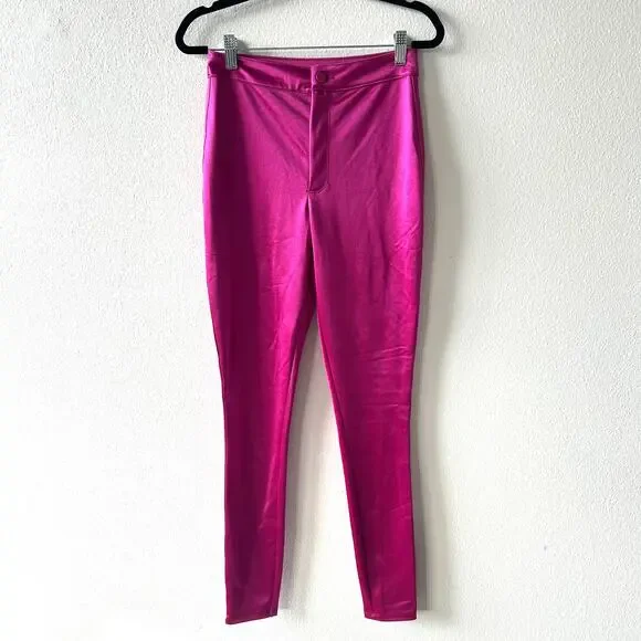 Skims Disco Pants High Rise Fuchsia Size Small - Picture 2 of 6